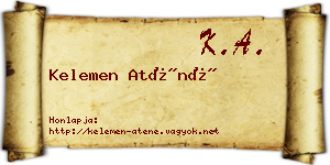 Kelemen Aténé névjegykártya